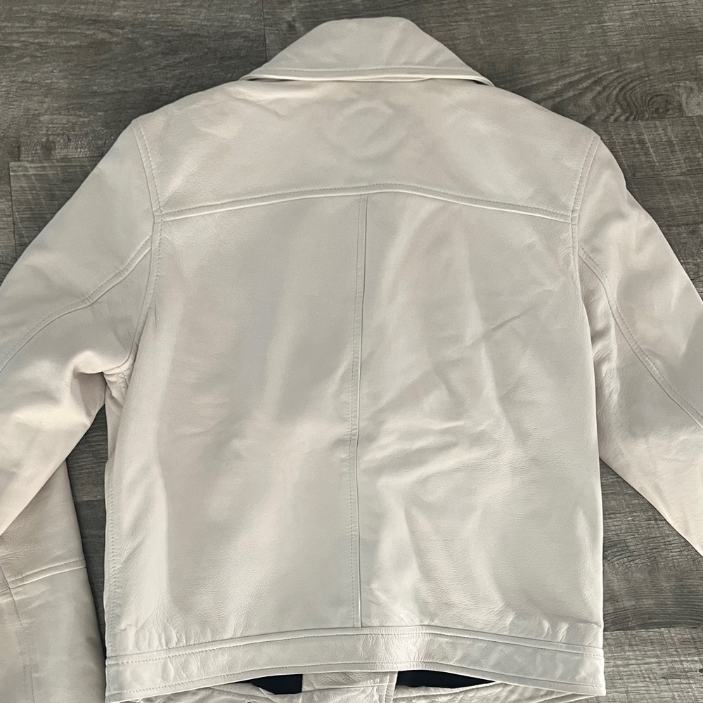 Marciano leather Cream Biker Jacket sz S - Picture 6 of 8